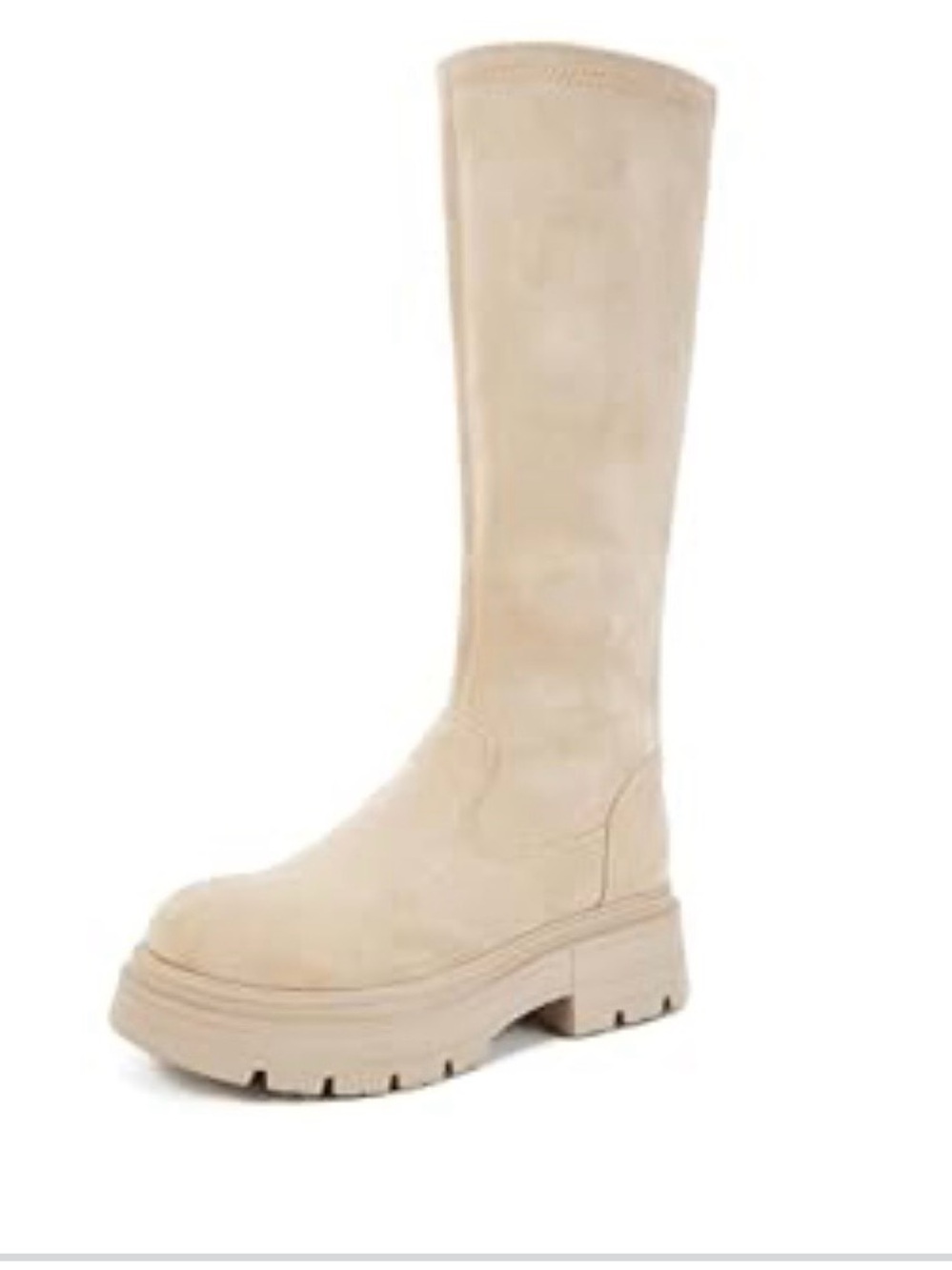 Women's Knee-High Platform Boot in Beige